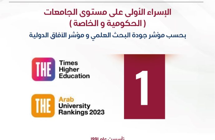 الإسراء الأولى على مستوى الجامعات (الحكومية والخاصة) بحسب تصنيف times higher education